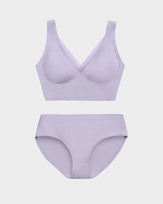 Pastel Lilac Smoothing Bra and Brief Set